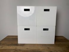 NO RESERVE Group Of Gloss White Storage Boxes