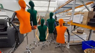 NO RESERVE Mixed Coloured Fabric Mannequins