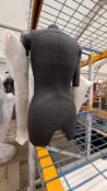 NO RESERVE NEW Black Fabric Mannequins - 2x Male & 1x Female With Stand