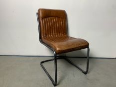 NO RESERVE Vintage Brown Leather Dining Chair