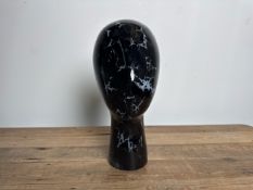 NO RESERVE Black Marble Effect Mannequin Head