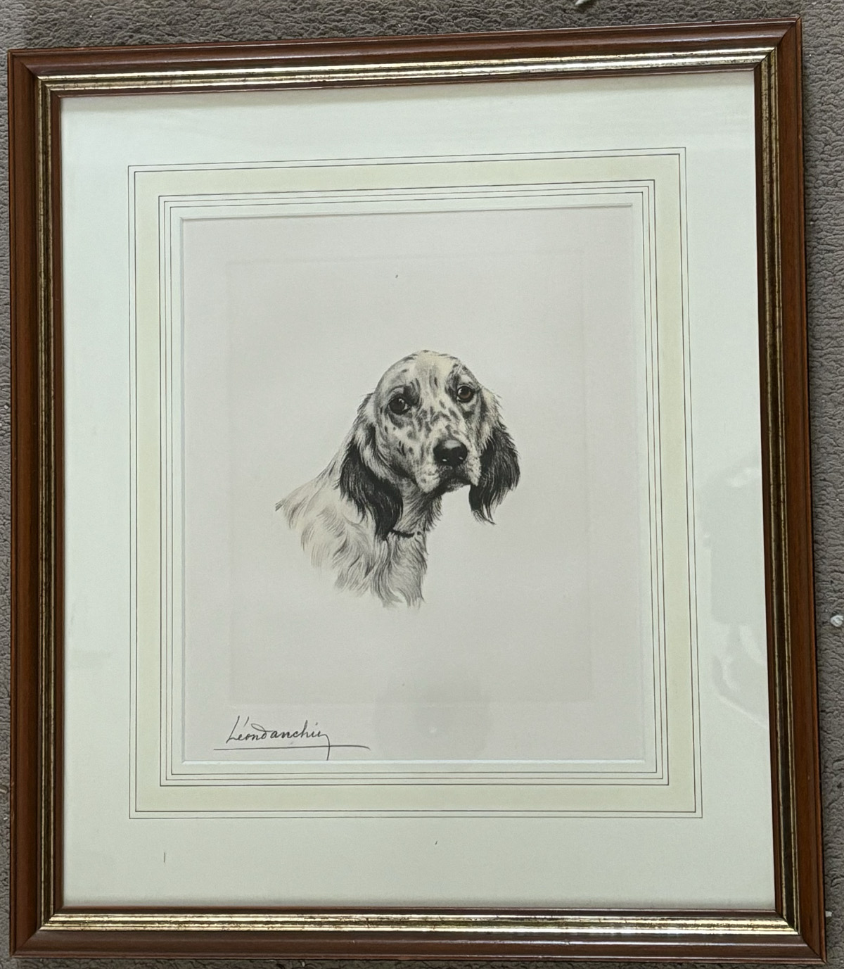 Signed Etching of a dog - Image 2 of 3