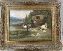 Farmyard Fowl, Oil Painting By J.C Van Lamputtin