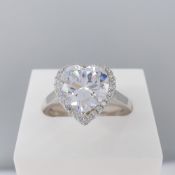 Heart Shaped Stone-Set Dress Ring