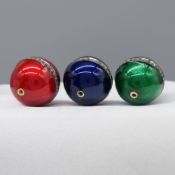 14mm Enamelled Diamond Beads x3