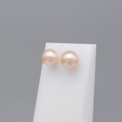 Pair Of 9ct Yellow Gold Pink Cultured Pearl Stud Earrings