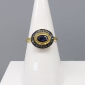 Oval Sapphire & Diamond Halo Ring