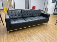 *NO RESERVE* Leather Effect 3 Seat Sofa