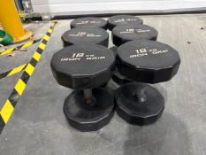 *NO RESERVE* 3 Pairs Of Iron Grip Dumbbells 14, 16kg, 18kg
