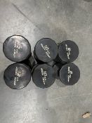 *NO RESERVE* 3 Pairs Of Iron Grip Dumbbells 8kg, 10kg, 12kg