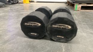*NO RESERVE* Pair Of 40KG Eurosport Dumbbells