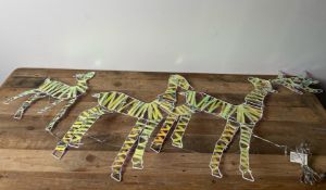 2D Set Of 3 LED Rainbow Deer Family Holographic