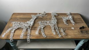 Set Of 3 LED Reindeer Family