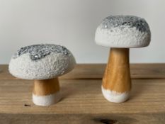 Pair Of Glitter Mushrooms