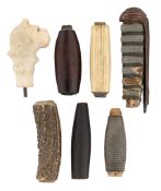 SIX SWORD GRIPS, 18TH AND 19TH CENTURIES
