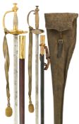 A PRUSSIAN INFANTRY OFFICER’S DEGEN, EARLY 19TH CENTURY, AND A PRUSSIAN DEGEN FOR A POST OFFICE