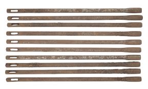 THIRTY-FIVE IRON CLEANING RODS FOR PISTOLS, 19TH CENTURY