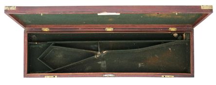 ◉ A MAHOGANY CASE FOR PERCUSSION SPORTING GUN WITH TRADE LABEL FOR DAVID SCOTT, GUNMAKER,