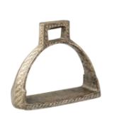 A NORTH INDIAN COPPER ALLOY STIRRUP, LATE 19TH CENTURY, POSSIBLY RAJASTHAN
