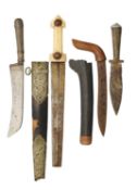 ◉ A RARE PERSIAN DAGGER (QAMA), 19TH CENTURY AND THREE FURTHER DAGGERS