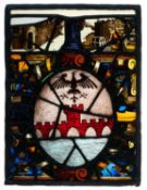 A COMPOSITE NORTH EUROPEAN STAINED GLASS PANEL, 16TH/17TH CENTURY AND LATER