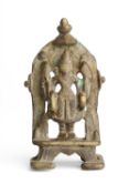 A SMALL BRONZE VISHNU SHRINE, WESTERN INDIA, CIRCA 16TH CENTURY