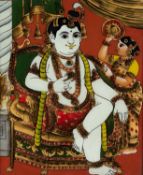 □ A REVERSE GLASS PAINTING, TAMIL NADU, SOUTH INDIA, CIRCA 1900