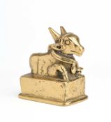 A BRONZE FIGURE OF NANDI BULL, DECCAN, 18TH/19TH CENTURY