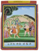 A SCENE FROM THE DEVIMAHATMYA, RAJASTHAN, PROBABLY JAIPUR, CIRCA 1900