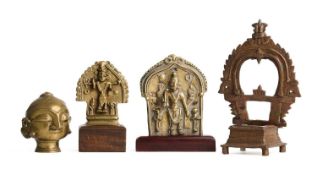 TWO BRONZE VIRABHADRA SHRINES, WESTERN DECCAN, CIRCA 19TH CENTURY
