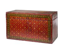 □ A PAINTED WOOD STORAGE BOX, RAJASTHAN, INDIA, 20TH CENTURY