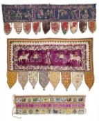 THREE DOORWAY HANGINGS (TORANA), GUJARAT, WESTERN INDIA, 19TH/20TH CENTURY
