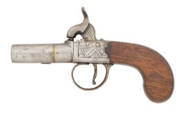 □ A 40 BORE PERCUSSION POCKET PISTOL SIGNED FENTON, LONDON, BIRMINGHAM PROOF MARKS, CIRCA 1840