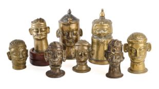 EIGHT BRONZE LINGAM COVERS, WESTERN DECCAN, 19TH CENTURY