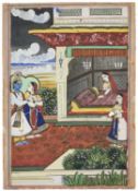 RADHA AND KRISHNA ENTER THEIR BEDCHAMBER, JAIPUR, RAJASTHAN, LATE 19TH CENTURY
