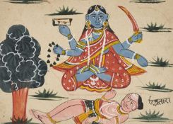 A GROUP OF FOUR FORMS OF DURGA, RAJASTHAN, LATE 19TH CENTURY