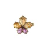 AMETHYST AND CITRINE DRESS RING, 1810s COMPOSITE