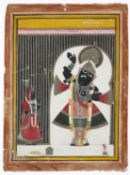 SRI NATH JI WITH A DEVOTEE, NATHDWARA, RAJASTHAN, 19TH CENTURY