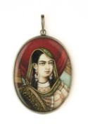 A MINIATURE PORTRAIT OF MUMTAZ MAHAL, DELHI, CIRCA 1870-80