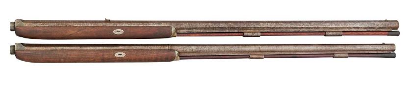 A 34 BORE BARREL FOR AN AIR RIFLE AND A 38 BORE BARREL FOR AN AIRGUN BY STAUDENMAYER, LONDON, CIRCA 