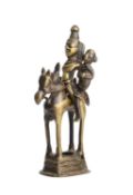 A BRONZE FIGURE OF KHANDOBA AND MHALSA, MAHARASHTRA, INDIA, CIRCA 18TH CENTURY