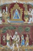 A DOUBLE SCENE DEPICTING A LINGAM AND SIVA, TANJORE, SOUTH INDIA, CIRCA 1900