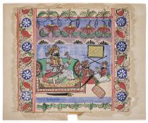 A SECTION FROM A PAINTED SCROLL, WESTERN INDIA, 19TH CENTURY