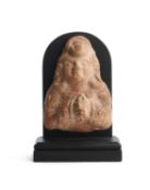 A SUNGA TERRACOTTA BUST OF A DEITY, NORTHERN INDIA, PROBABLY MATHURA, 1ST CENTURY B.C.