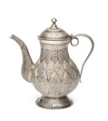 A SMALL SILVER COFFEE POT, KASHMIR, CIRCA 1900