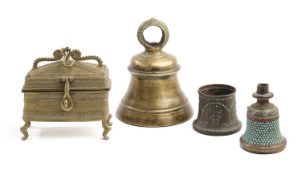 FOUR BRONZE OBJECTS, 19TH-20TH CENTURIES