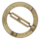 AN EDMUND CULPEPER BRASS UNIVERSAL EQUINOCTIAL RING DIAL, ENGLISH, EARLY 18TH CENTURY