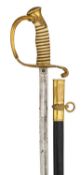 A U.S. MODEL 1852 NAVAL OFFICER'S SWORD NAMED TO E. P. MONTGOMERY