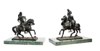 A PAIR OF MOUNTED KNIGHTS, 19TH CENTURY