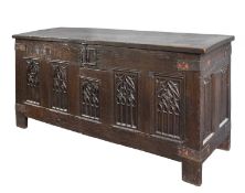 AN OAK COFFER, PROBABLY NORTHERN FRANCE, LATE 15TH CENTURY/EARLY 16TH CENTURY
